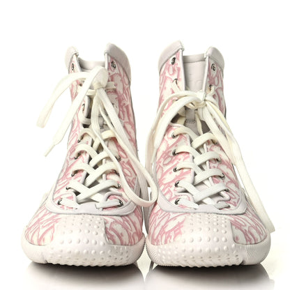 Christian Dior Canvas Monogram D Sport Lace Up Booties 41 Rose Clair 2 of 5