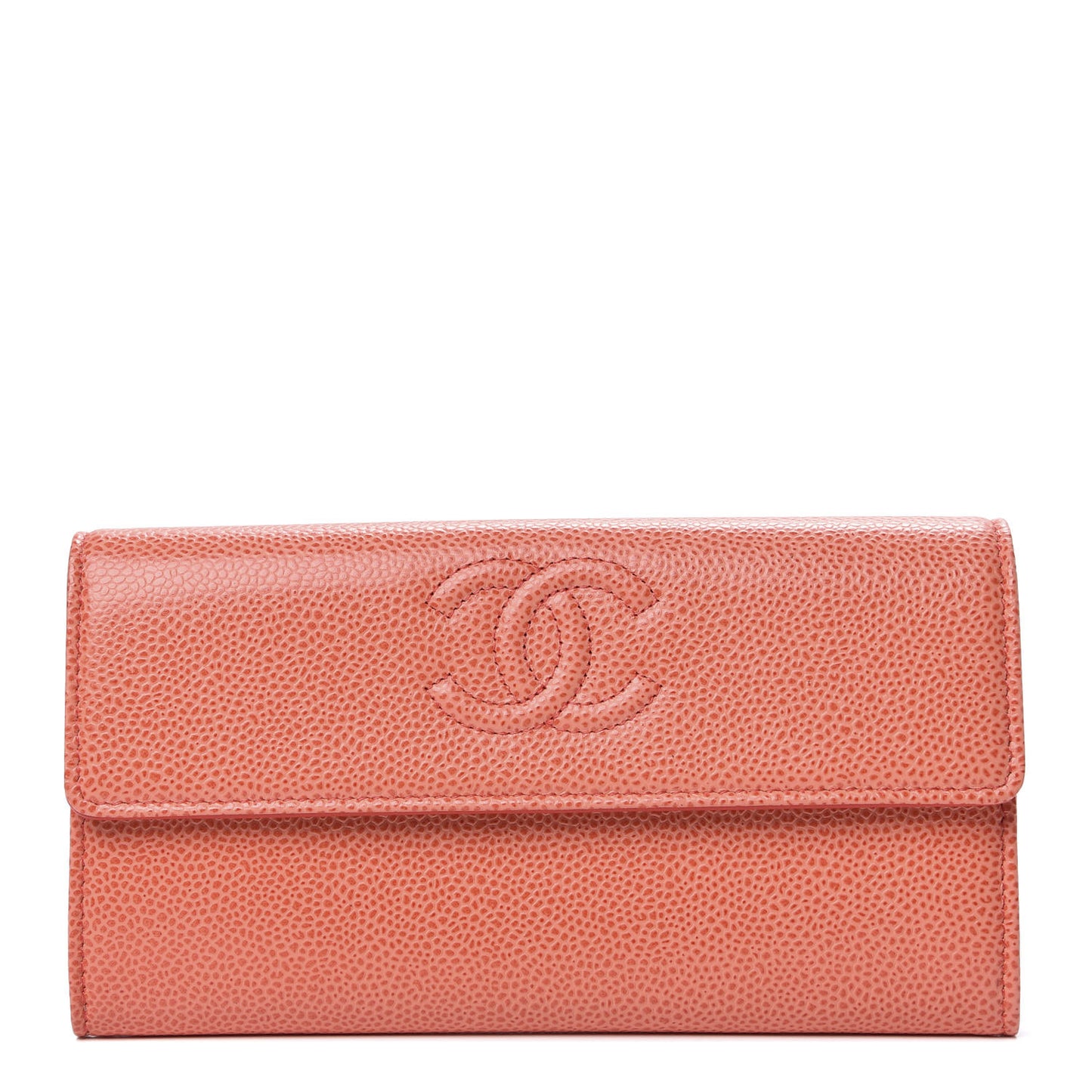 Caviar Timeless CC Large Gusset Flap Wallet Orange