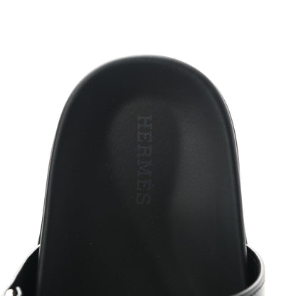 Hermes Calfskin Womens Chypre Sandals 36.5 Black 7 of 10