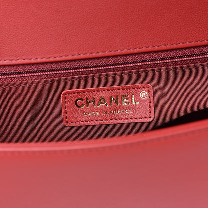 Chanel Calfskin Chevron Quilted New Medium Boy Flap Red 6 of 11