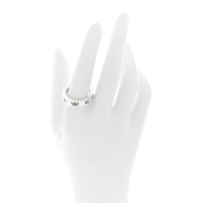 Gucci X ADIDAS Sterling Silver Trefoil GG Monogram Band Ring 61 9.75 2 of 5