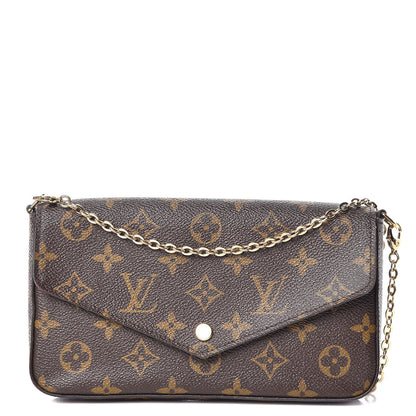Louis Vuitton Monogram Pochette Felicie Chain Wallet Fuchsia 1 of 15