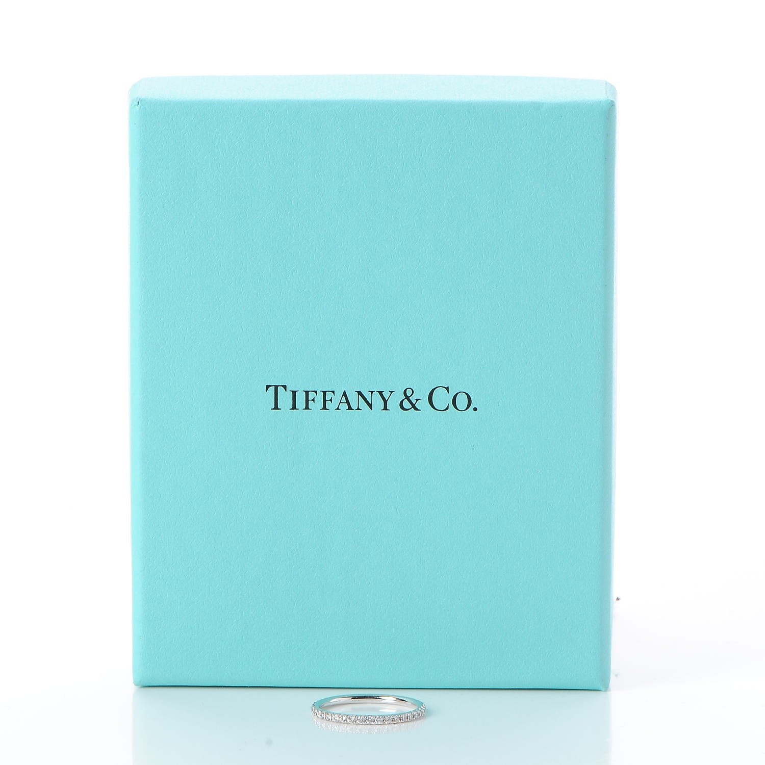 Tiffany 18K White Gold Diamond Metro Ring 48 4.5 7 of 7