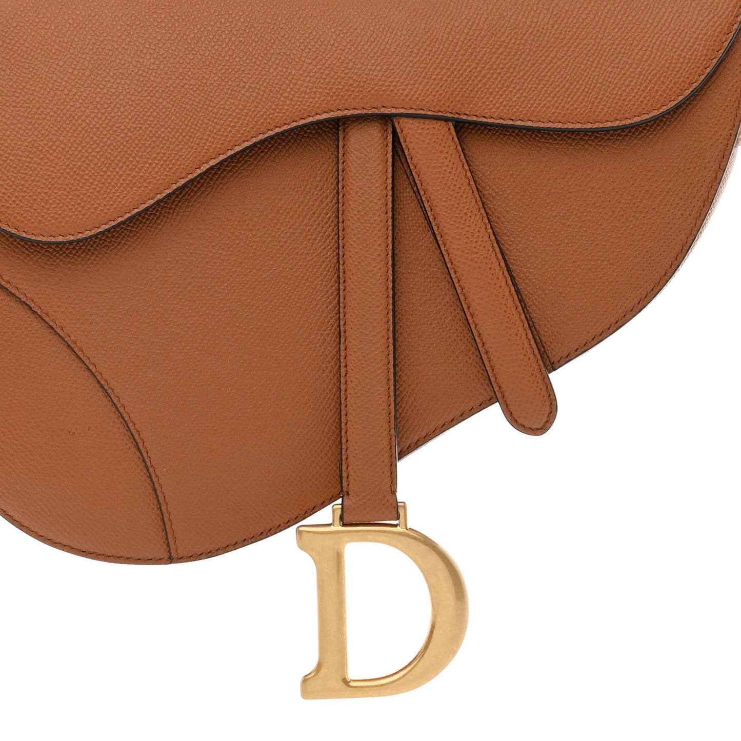 Grained Calfskin Saddle Bag Camello
