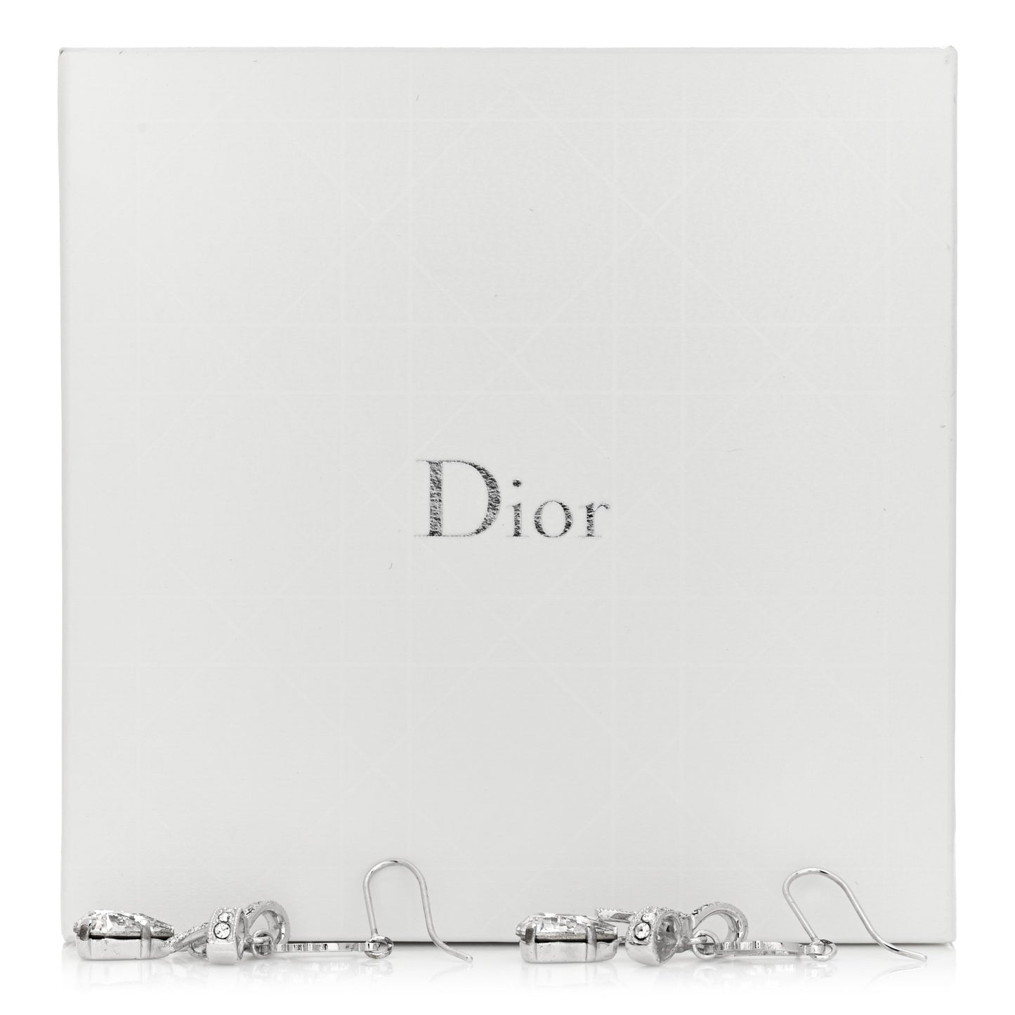 Crystal Bow Hoop Earrings Silver
