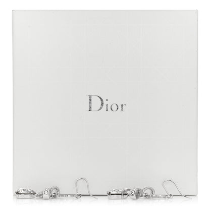 Christian Dior Crystal Bow Hoop Earrings Silver 4 of 4