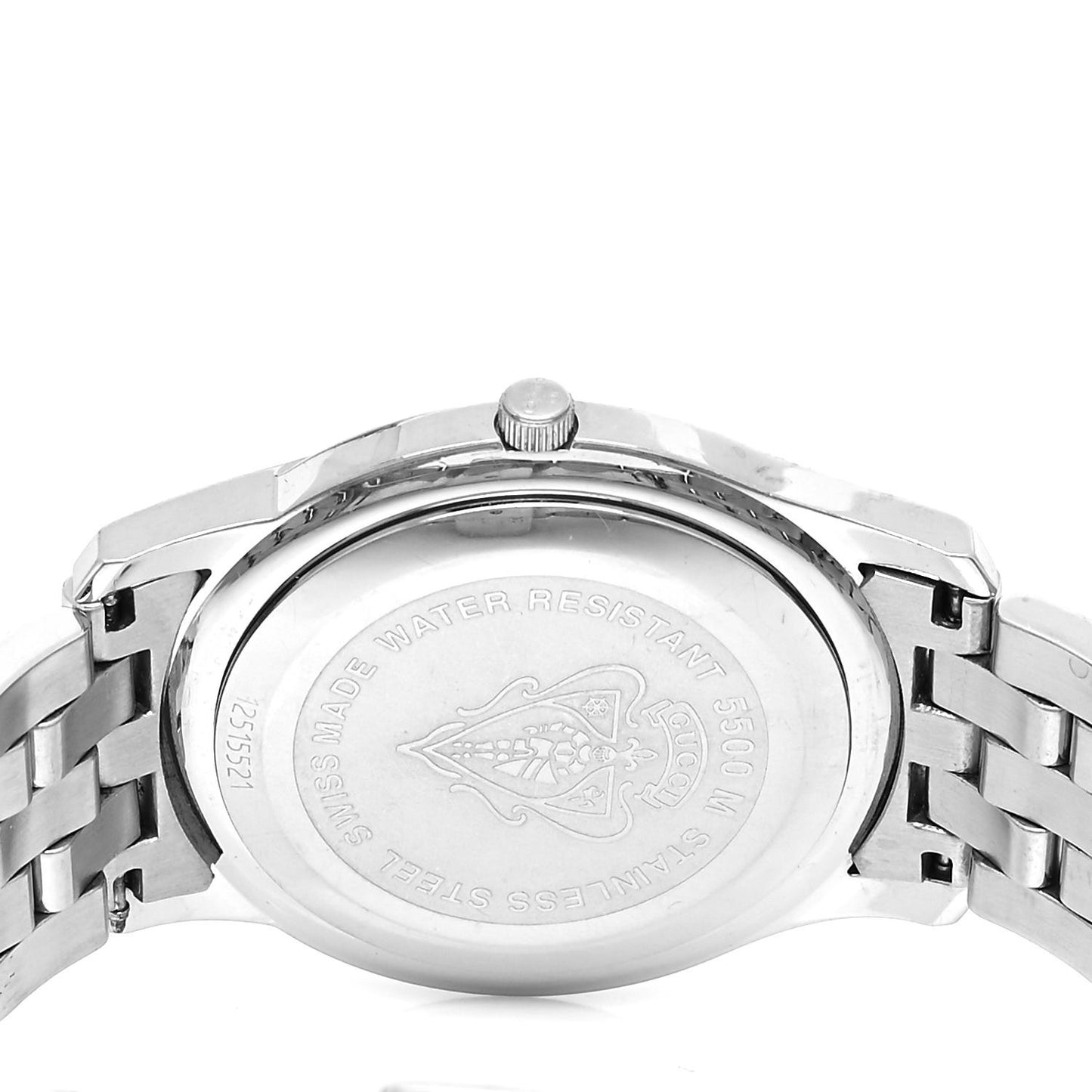 Stainless Steel Diamond 35mm 5500M Quartz Watch Black