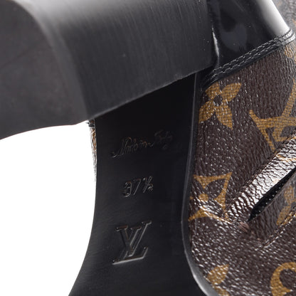 Louis Vuitton Patent Calfskin Monogram Star Trail Ankle Boots 37.5 Black 6 of 10