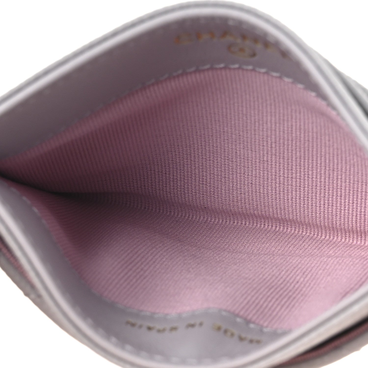 Chanel Caviar Quilted Textured CC Card Holder Grey 5 of 8