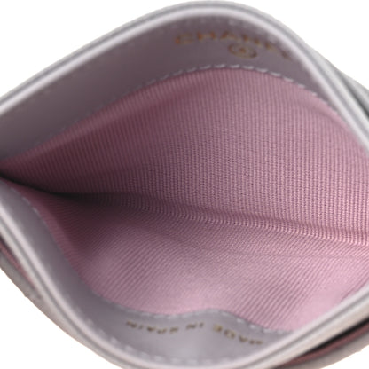 Chanel Caviar Quilted Textured CC Card Holder Grey 5 of 8