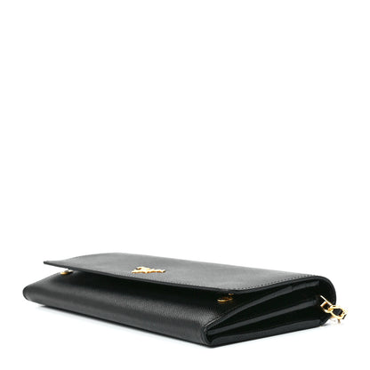 Prada Saffiano Metal Oro Chain Wallet Black 9 of 11