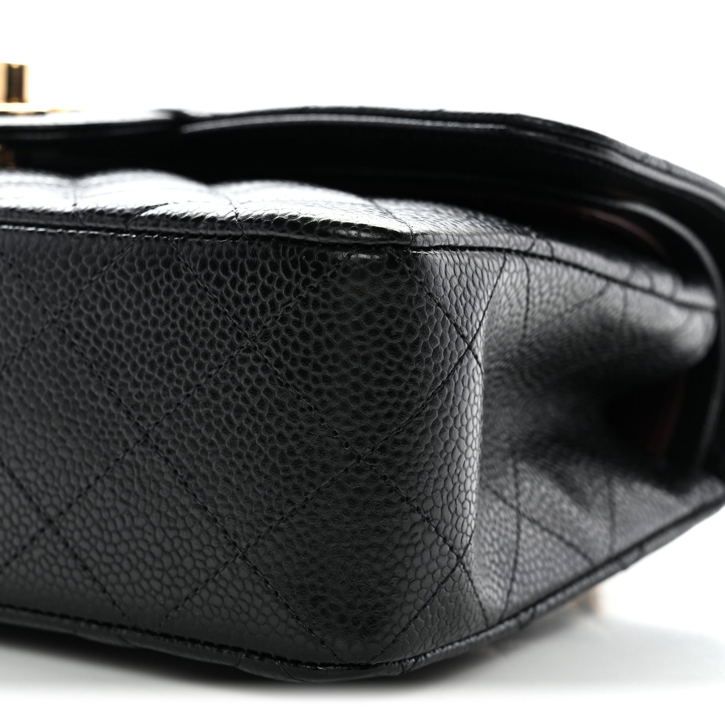 Caviar Quilted Small Double Flap Black