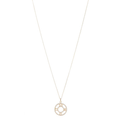 Tiffany 18K Yellow Gold Diamond Small Atlas Open Pave Pendant Necklace 1 of 6