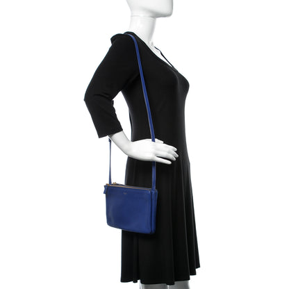Celine Lambskin Small Trio Crossbody Bag Violet Blue 2 of 17