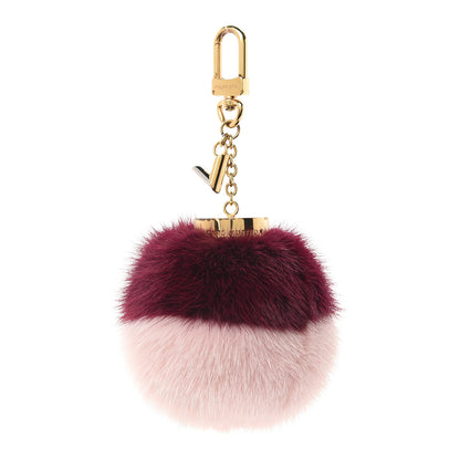 Louis Vuitton Mink Fur Bubble Duo Bag Charm Violet Pink 1 of 5