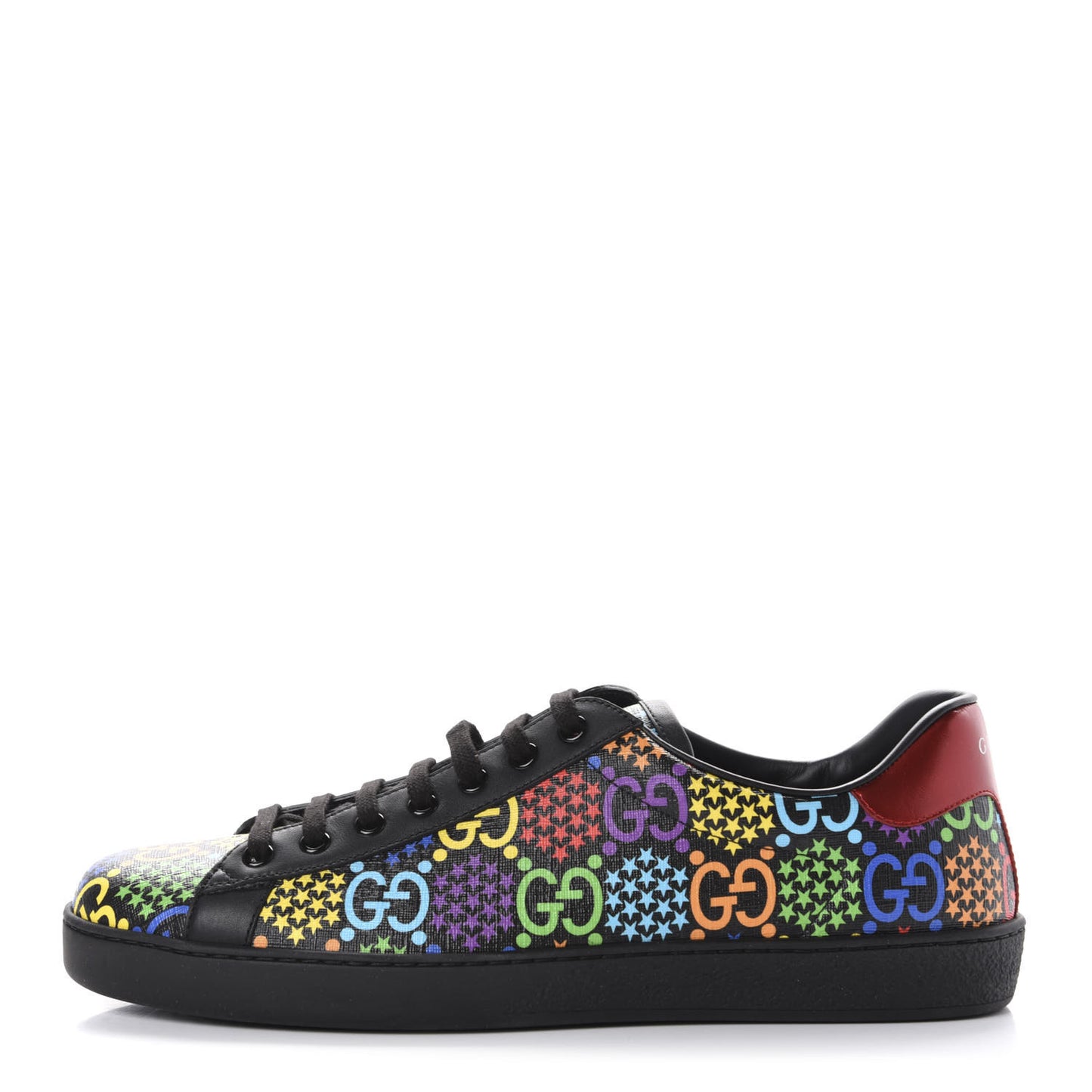 GG Supreme Monogram Psychedelic Mens Ace Sneakers 9 Black Multicolor