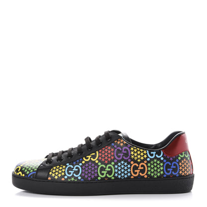 Gucci GG Supreme Monogram Psychedelic Mens Ace Sneakers 9 Black Multicolor 1 of 10