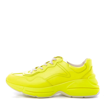 Gucci Calfskin Mens Rhyton Sneakers 10 Yellow Fluo 1 of 9