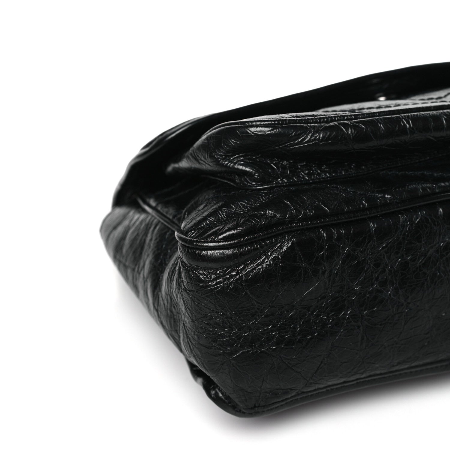 Saint Laurent Crinkled Calfskin Matelasse Monogram Large Niki Chain Satchel Black 8 of 9