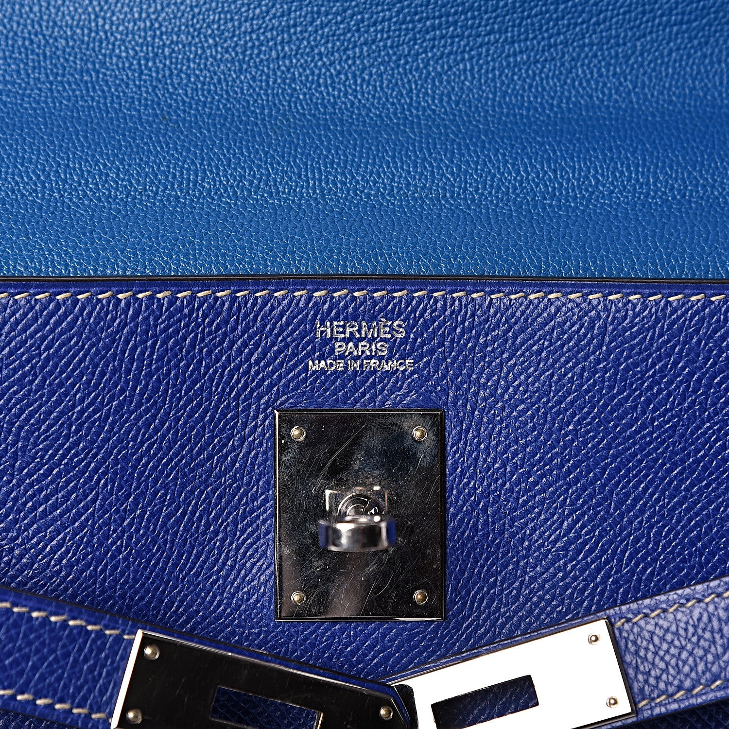 Hermes Epsom Candy Kelly Retourne 32 Bleu Electrique Mykonos 6 of 10