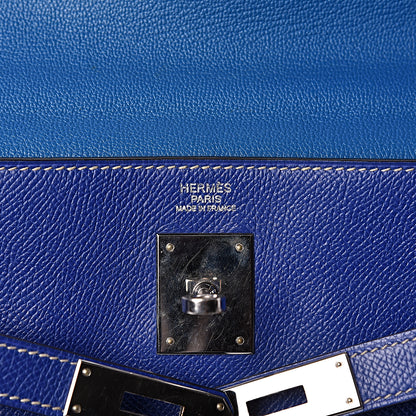 Hermes Epsom Candy Kelly Retourne 32 Bleu Electrique Mykonos 6 of 10