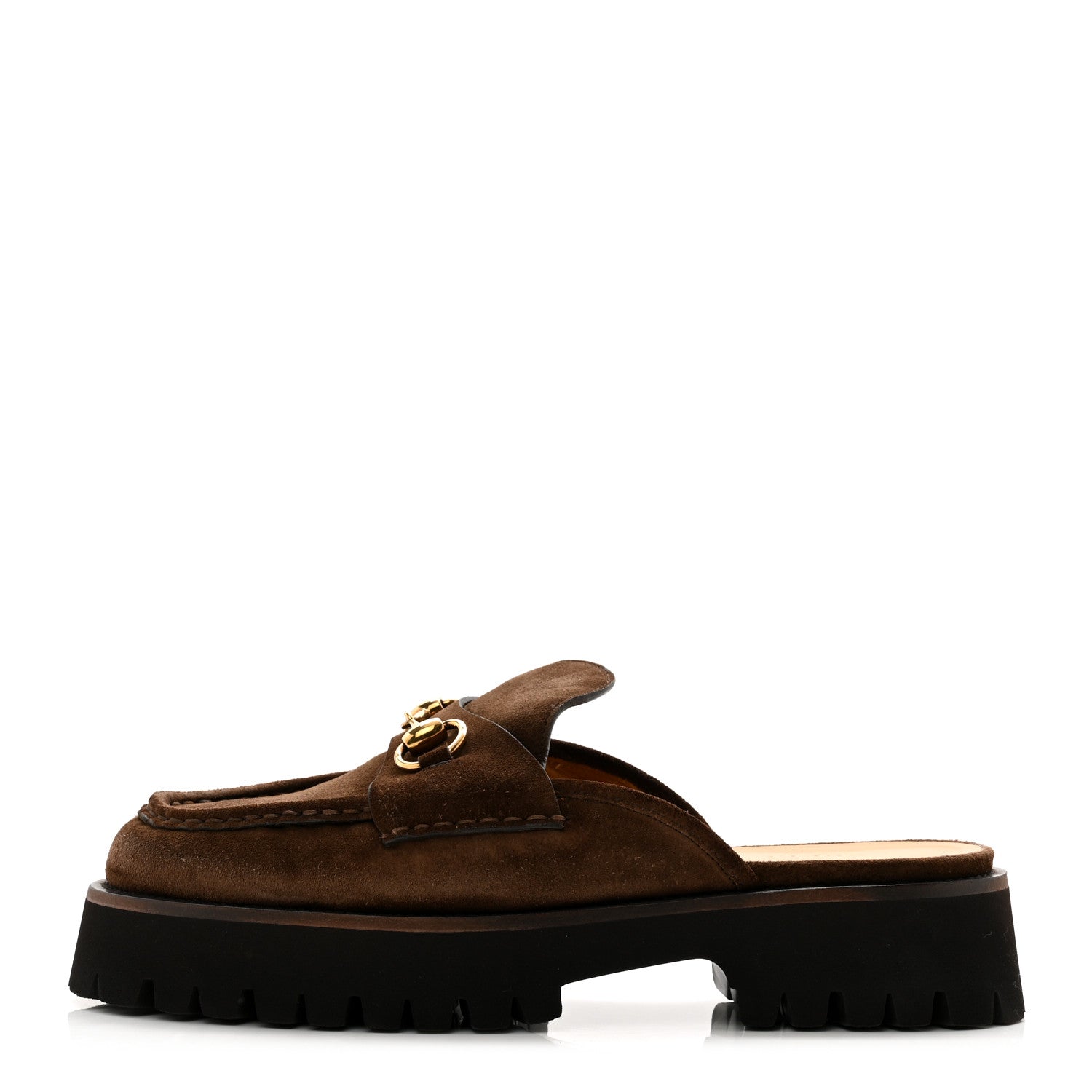Gucci Suede Horsebit Platform Mules 40 Washed Brown 1 of 9
