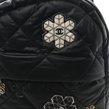 Chanel Nylon Tweed Quilted Small Coco Neige Snowflake Backpack Black 8 of 11