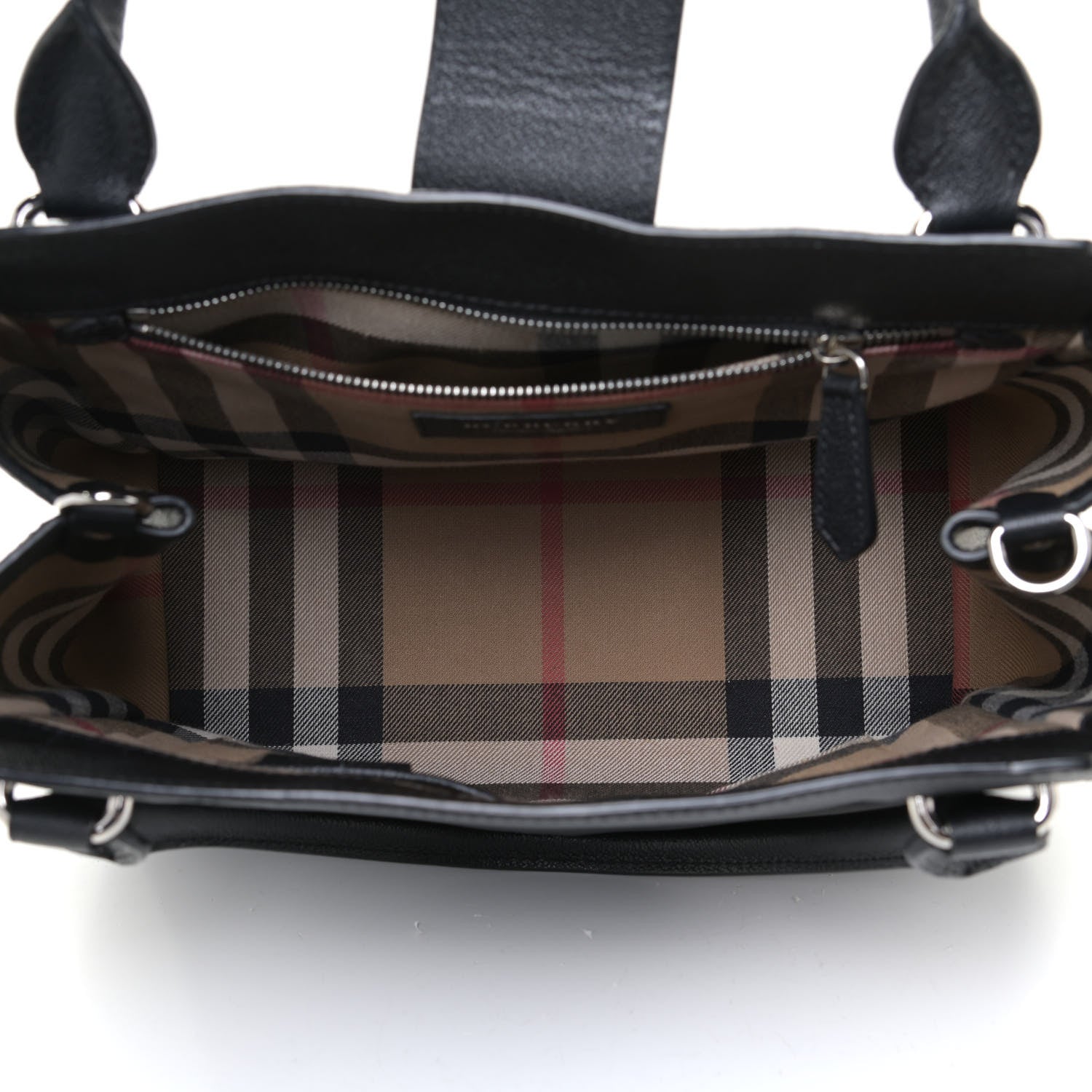 Burberry Soft Grain Calfskin Medium Buckle Tote Black 9 of 11
