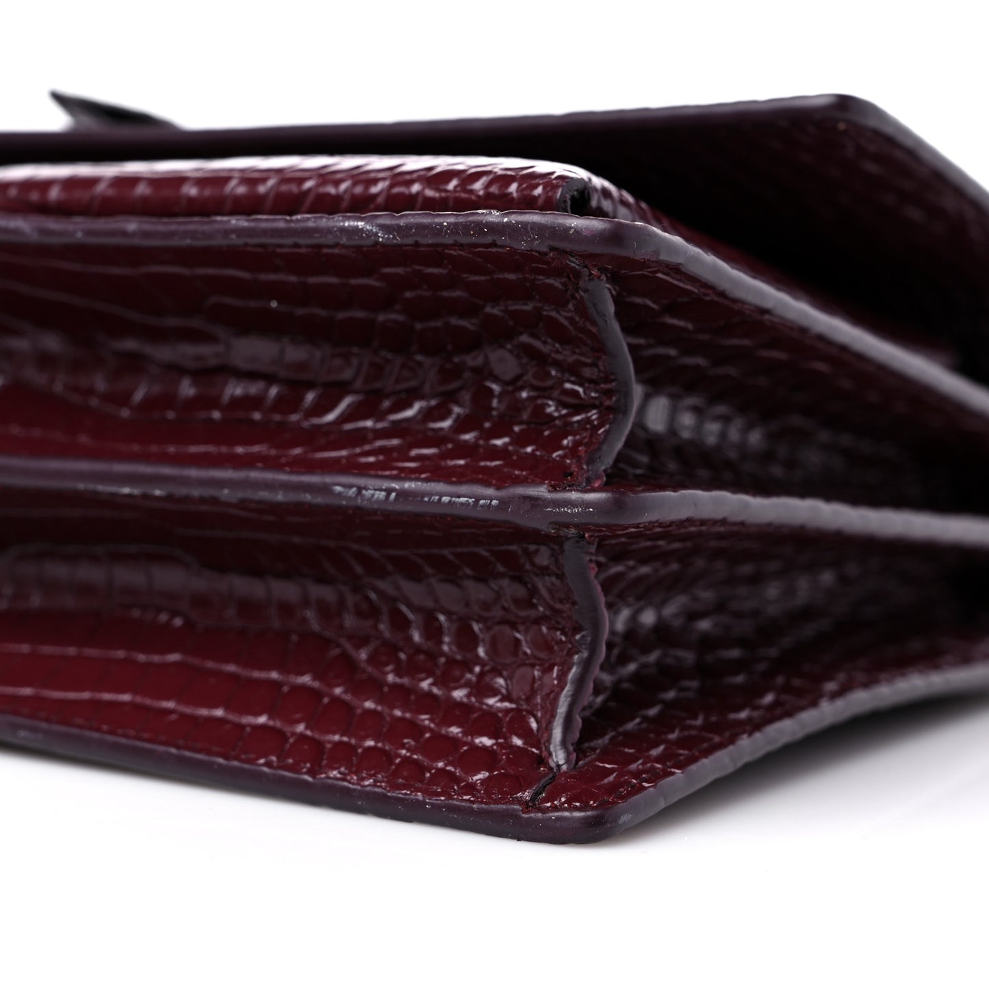 Calfskin Crocodile Embossed Medium Monogram Sunset Rouge Legion
