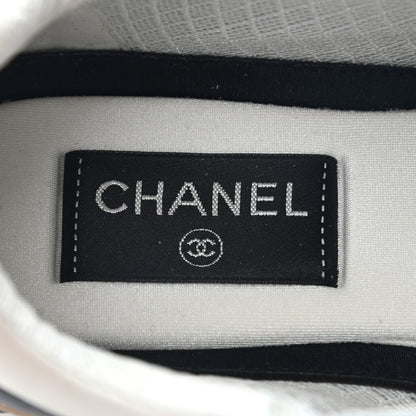 Chanel Nylon Calfskin Suede Womens CC Sneakers 39 Brown Green 8 of 8