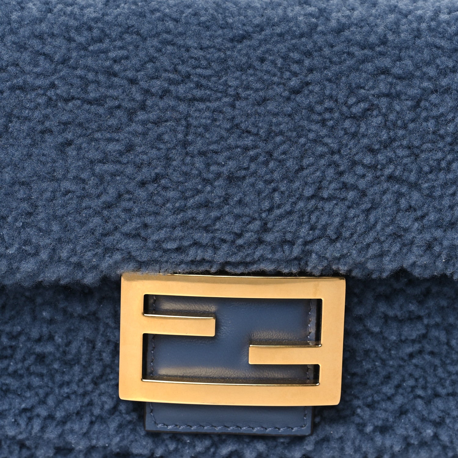 Fendi Shearling FF Midi Chain Baguette Mirto 8 of 11