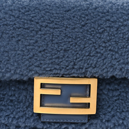 Fendi Shearling FF Midi Chain Baguette Mirto 8 of 11