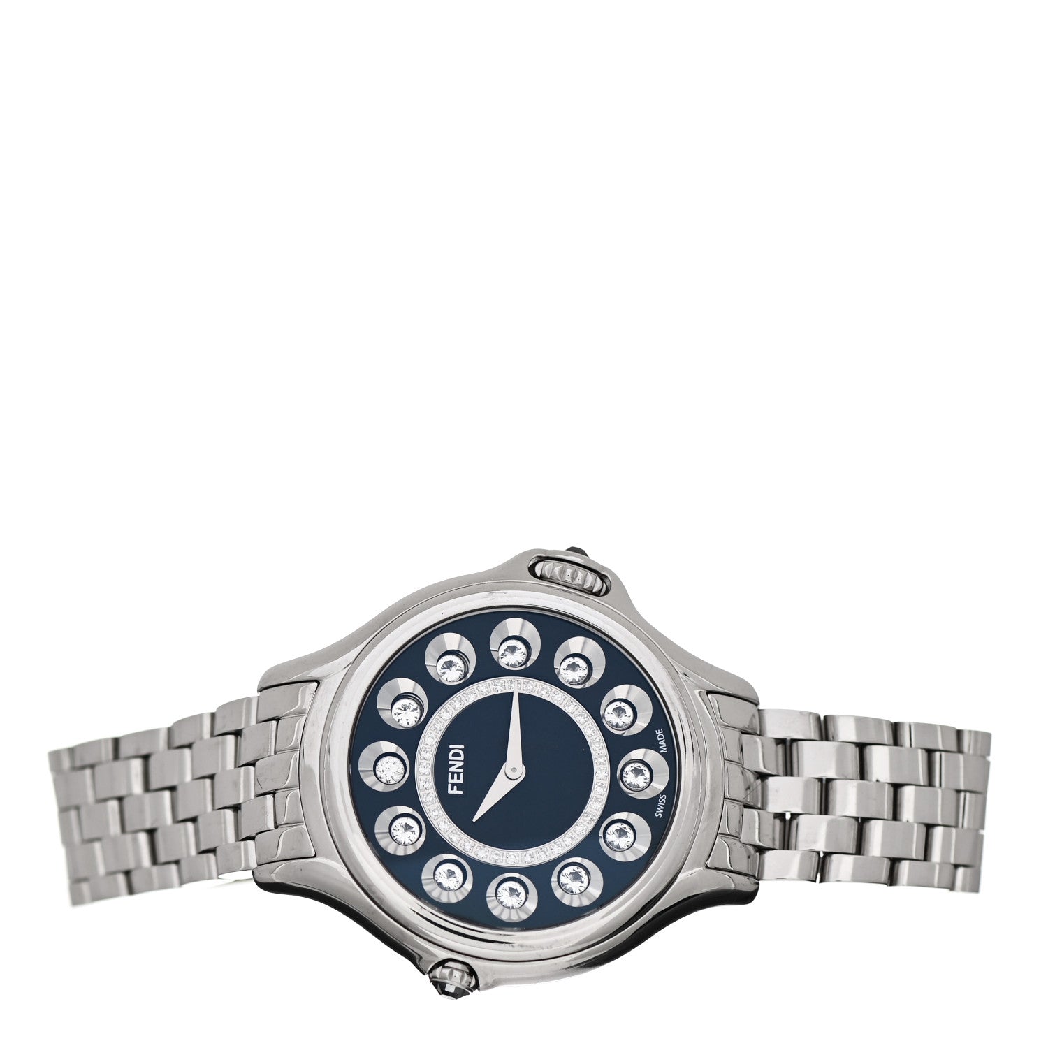 Fendi Stainless Steel Diamond Topaz 33mm Crazy Carats Quartz Watch Black 2 of 7