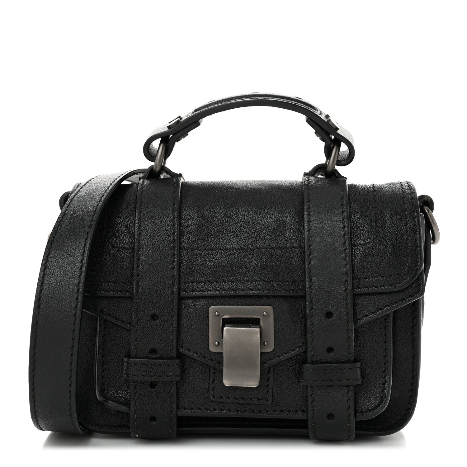 Proenza Schouler Lambskin Micro PS1 Satchel Black 1 of 9