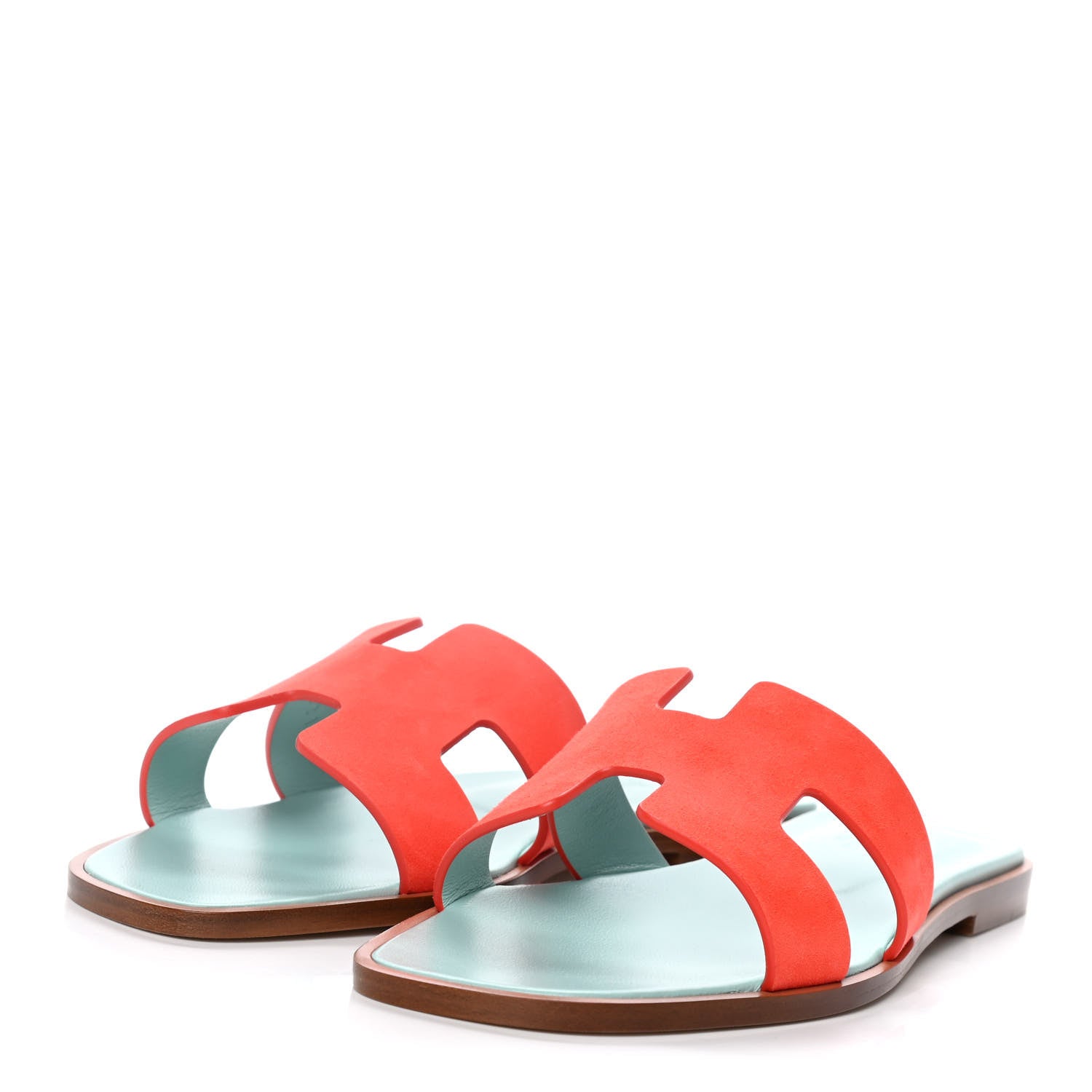 Hermes Suede Goatskin Oran Sandals 38.5 Rose Sorbet 3 of 9