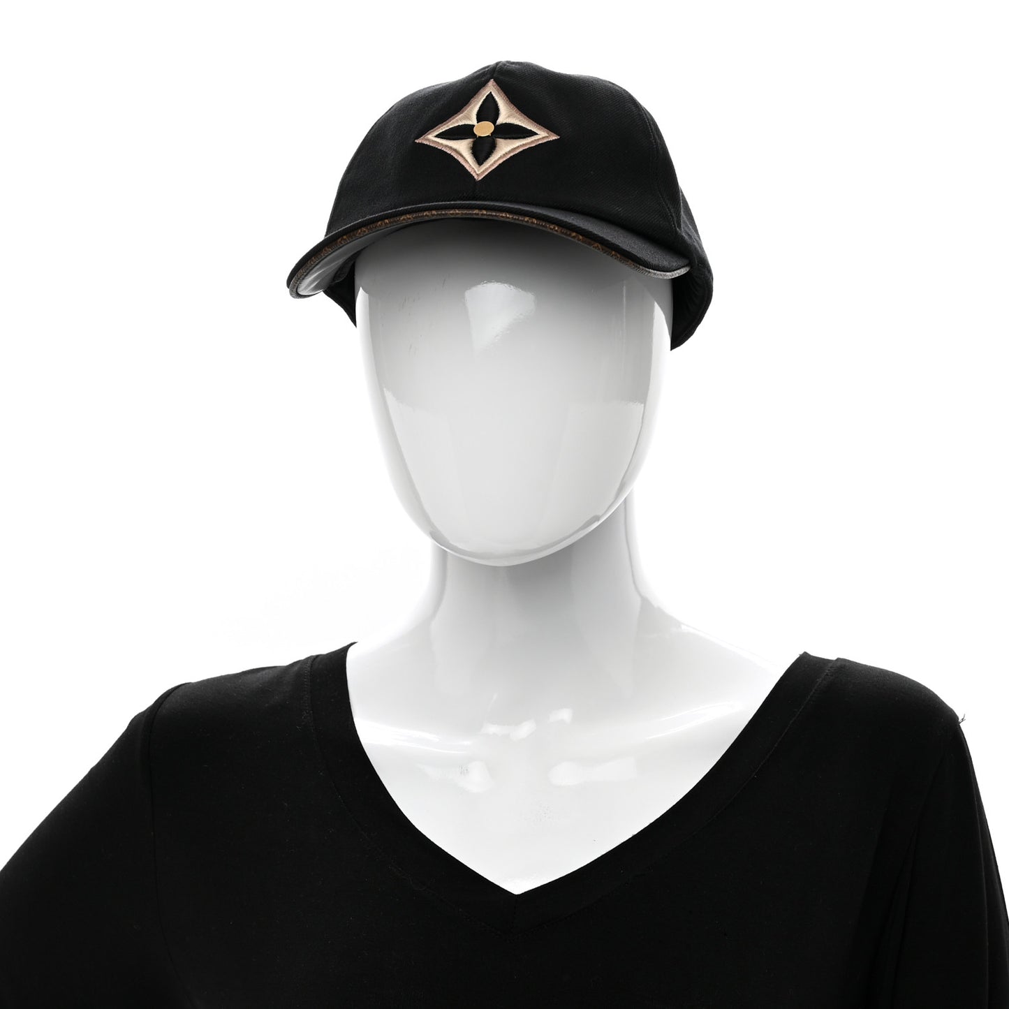 Monogram Cotton Jacquard Embroidered LV Day Cap M Black