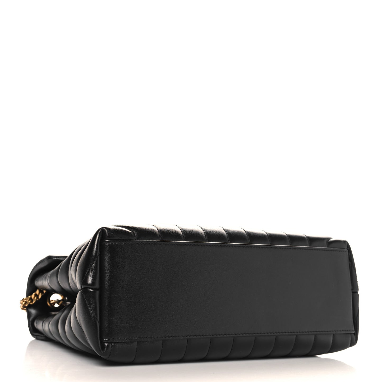 Calfskin Y Quilted Monogram Medium Loulou Chain Satchel Black