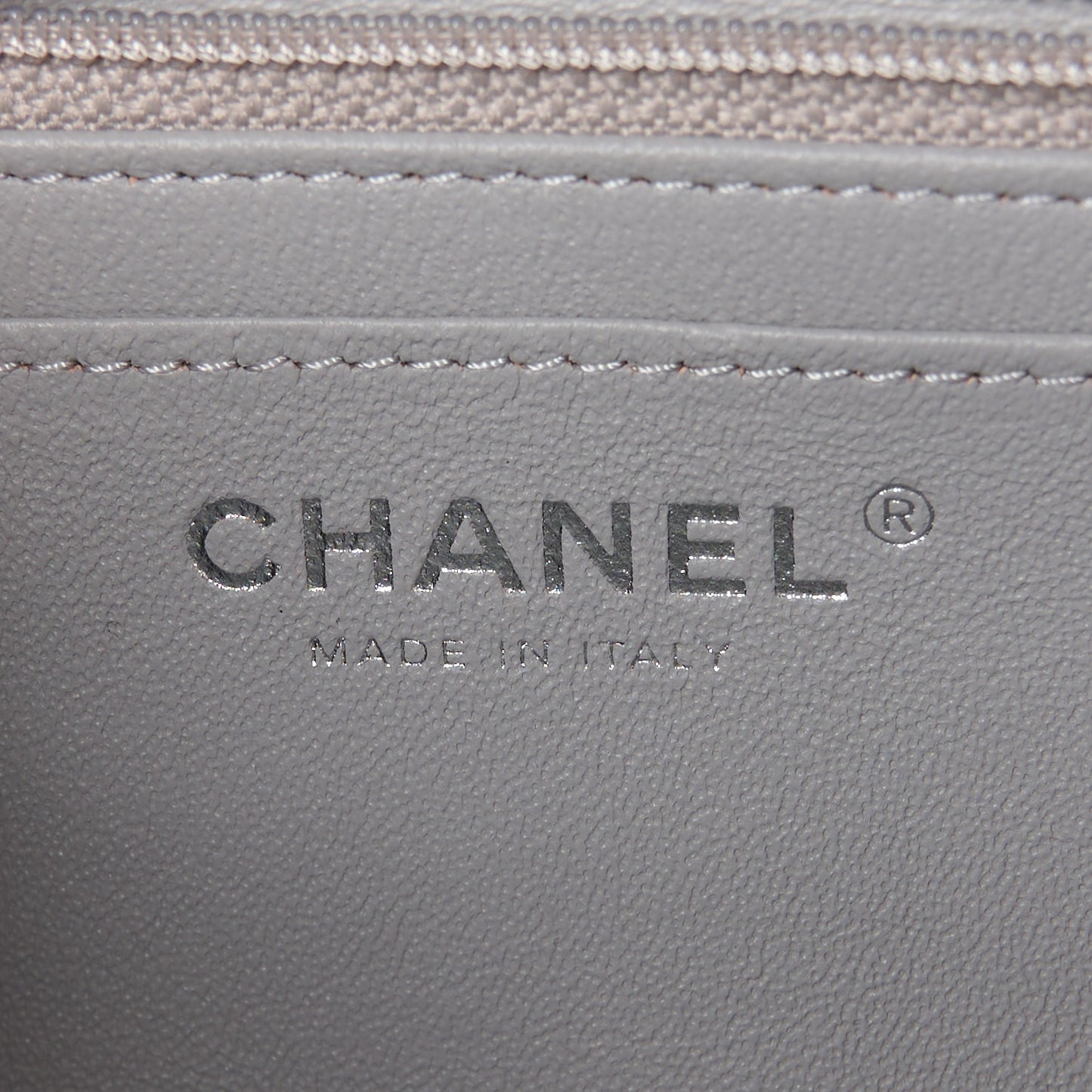 Lambskin Quilted Mini Rectangular Flap Grey