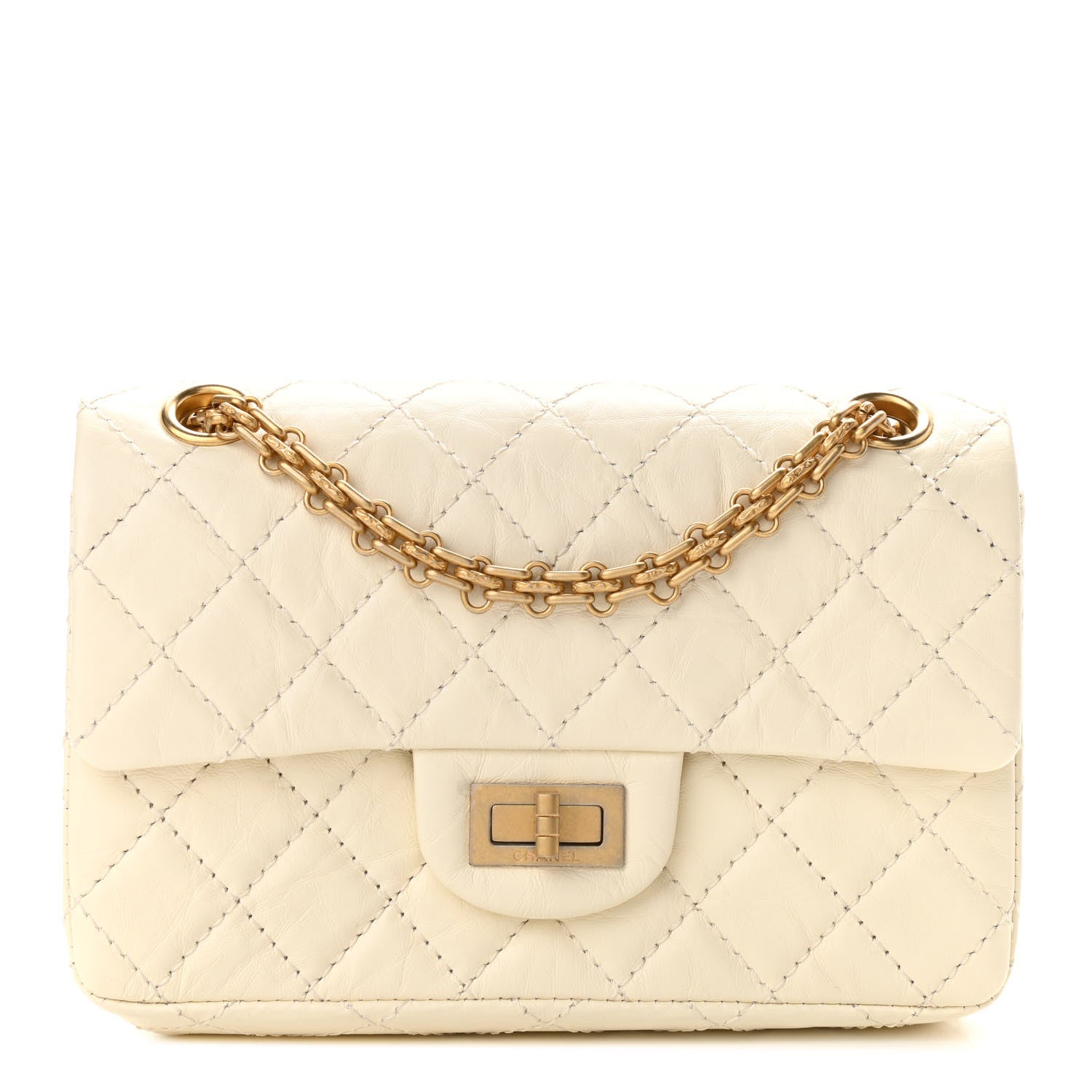 Chanel Aged Calfskin Quilted 2.55 Reissue Mini Flap White 1 of 11