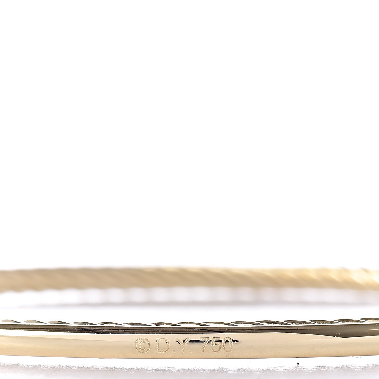 David Yurman 18K Yellow Gold 3mm Inside Cable Classic Bangle 4 of 4