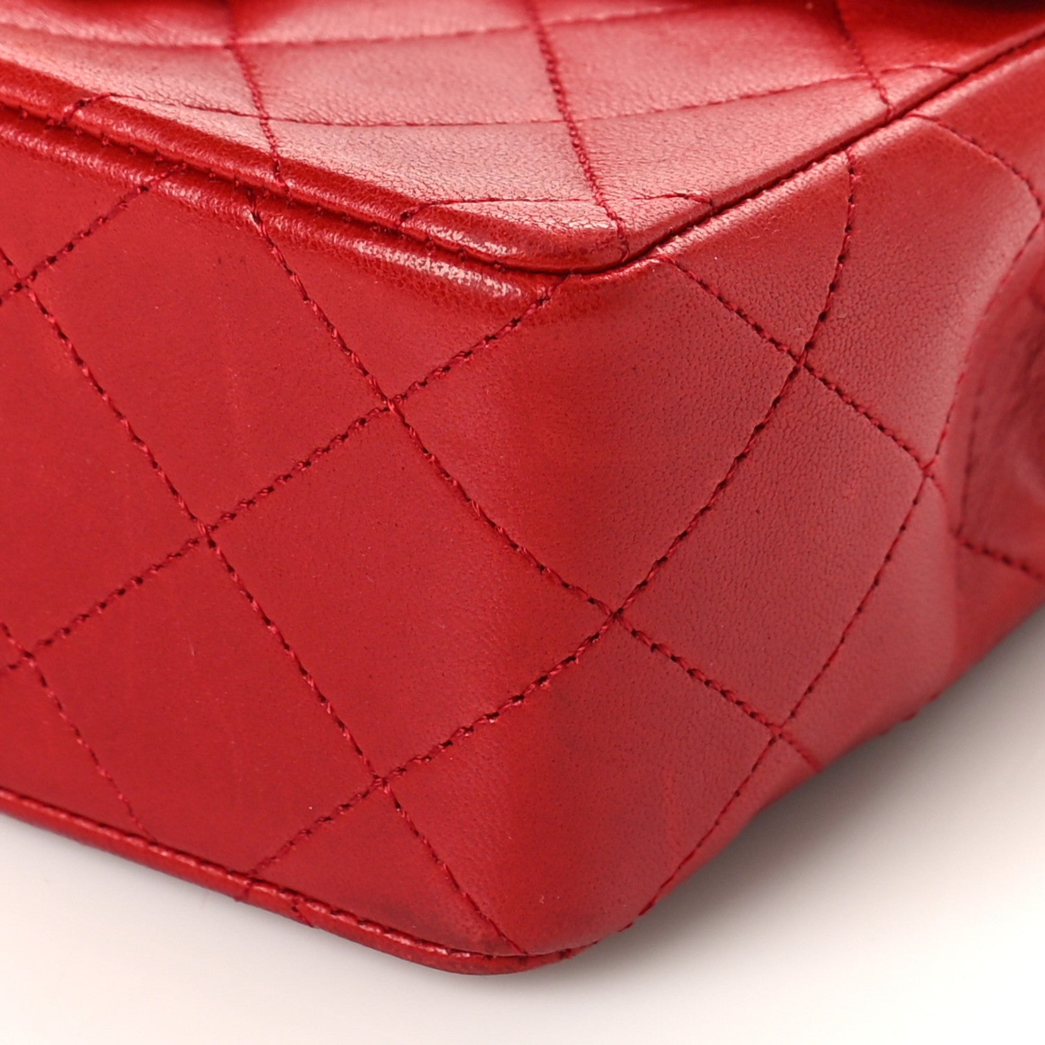Chanel Lambskin Quilted Mini Square Flap Red 9 of 9