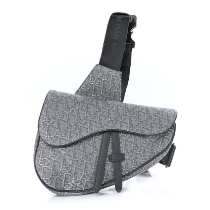 Christian Dior Oblique Mens Saddle Bag Grey 1 of 7