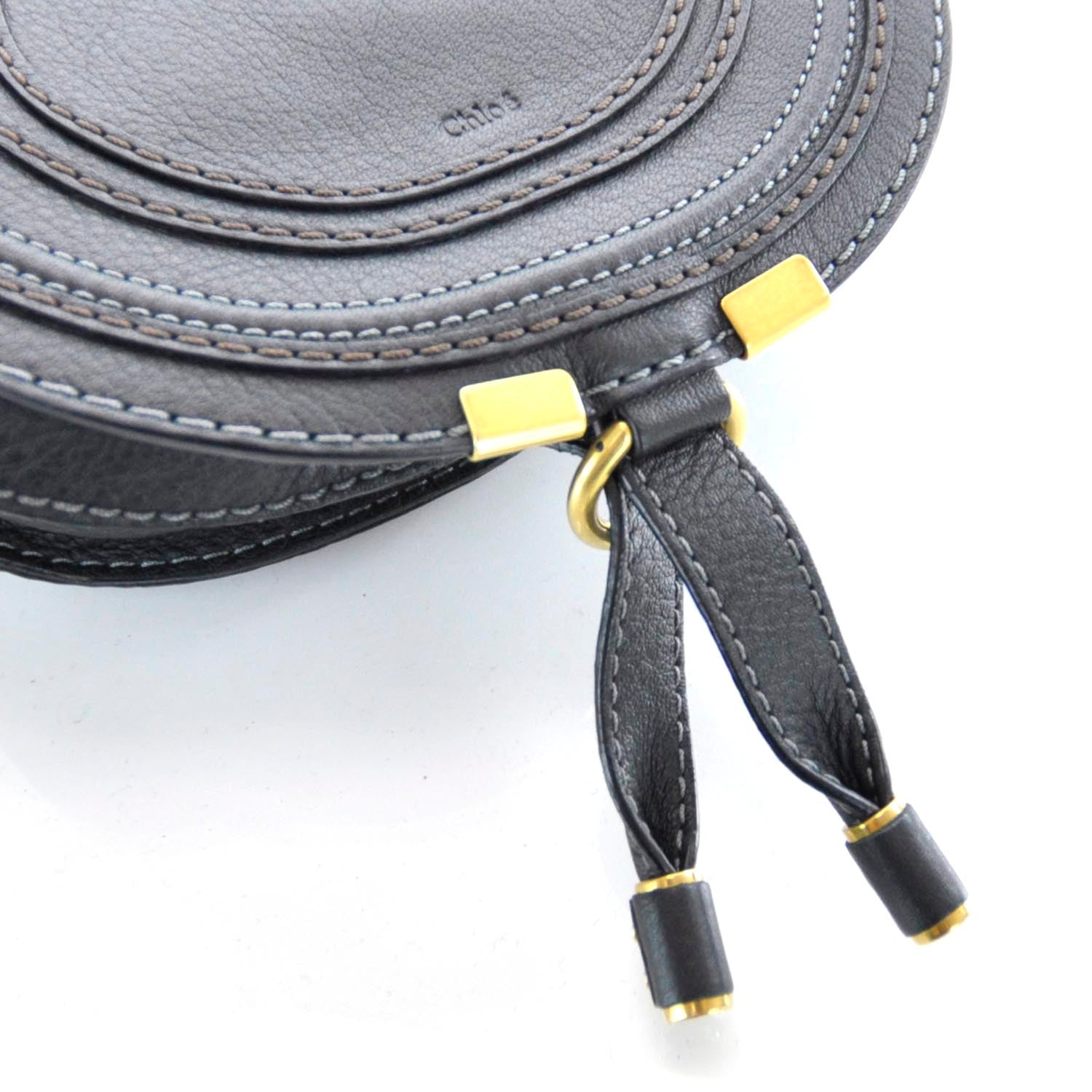 Chloe Leather Marcie Round Crossbody Bag Black 5 of 8