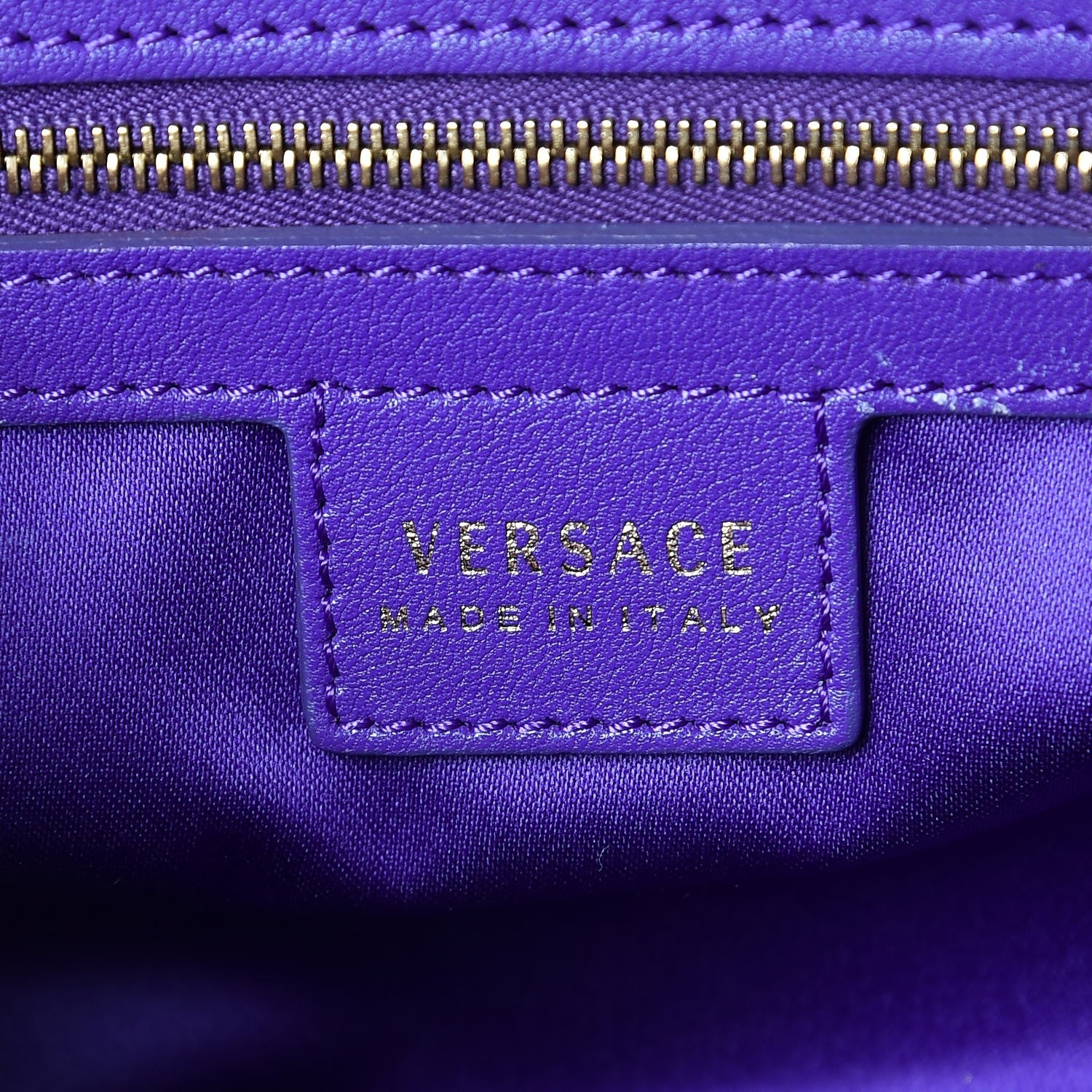 Versace Calfskin Satchel Violet 5 of 8