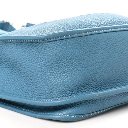 Hermes Taurillon Clemence Evelyne III GM Blue Jean 9 of 11