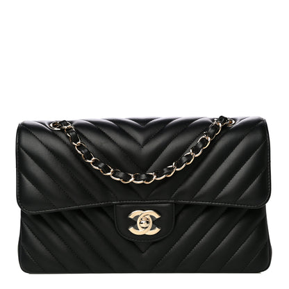 Chanel Lambskin Chevron Quilted Small Double Flap Black 1 of 14