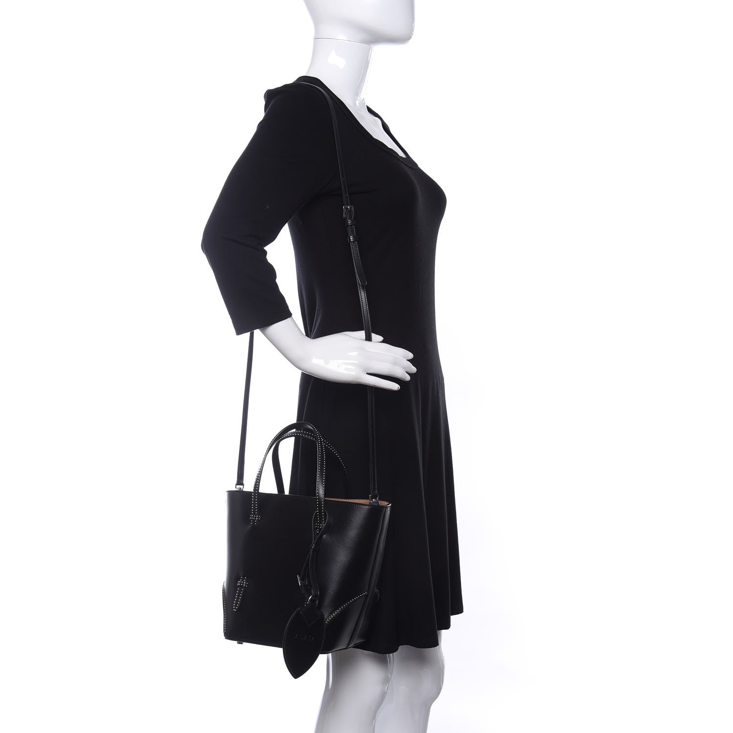 Alaia Calfskin Studded Tote Black 2 of 8
