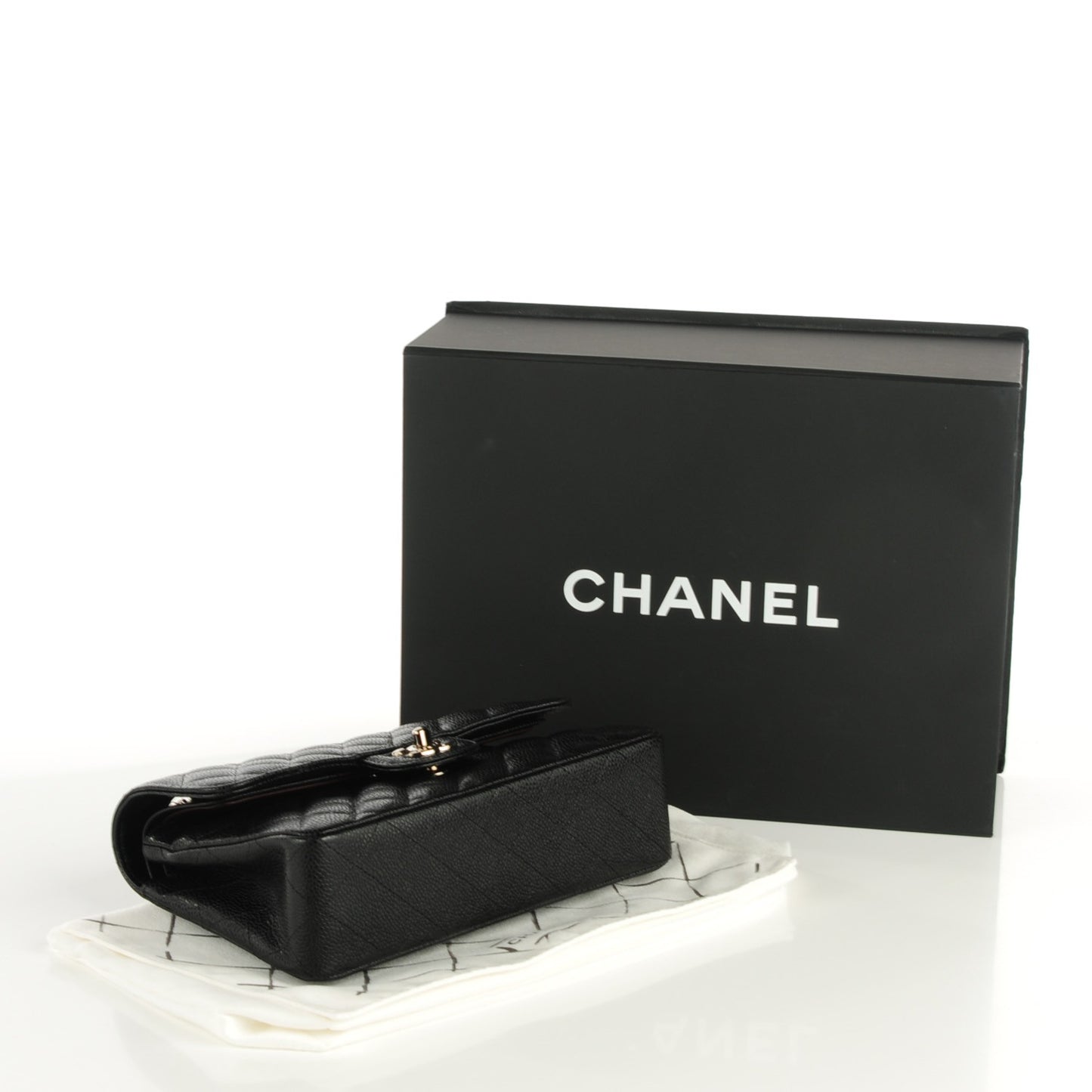 Caviar Quilted Small Double Flap Black