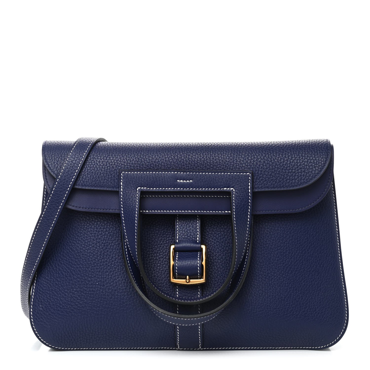 Hermes Taurillon Clemence Halzan 31 GM Bleu Encre 1 of 10