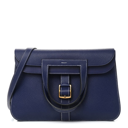 Hermes Taurillon Clemence Halzan 31 GM Bleu Encre 1 of 10